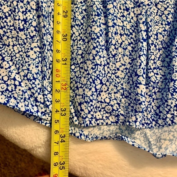 NWT Million Colors Mini Dress Large Blue White Ditzy Floral Straps Open Back - Picture 12 of 15